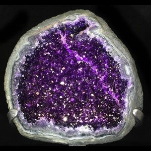 Large Amethyst and lavender pearl necklace